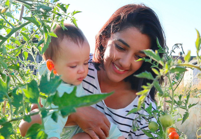 Dr Asha Patel with her child