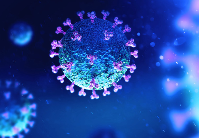 Coronavirus particle illustration