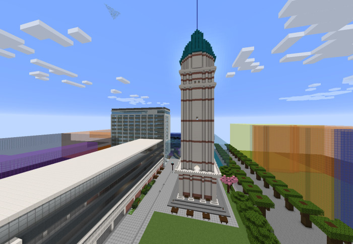 The Queens Tower rebuilt in Minecraft