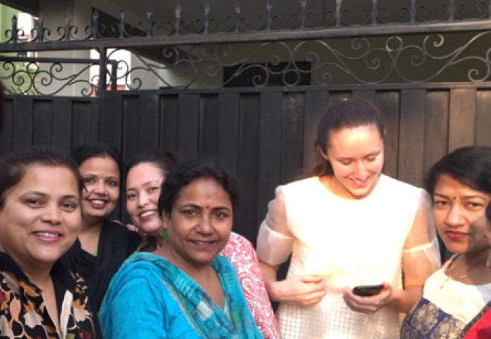Laure with participants in Nepal