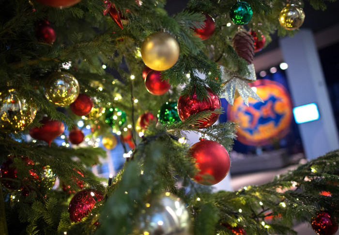 Christmas tree in the College Main Entrance