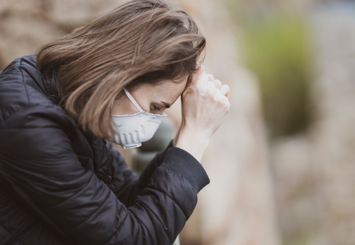 Woman wearing mask