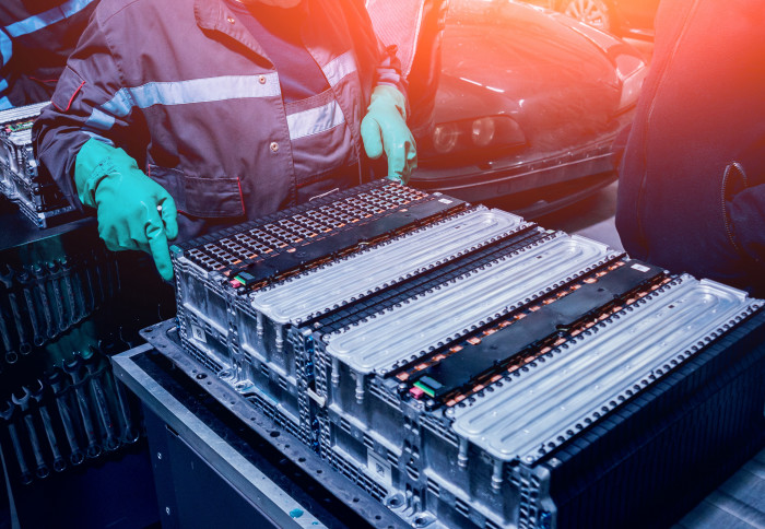 The battery of an electric car