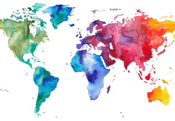 Colourful world map