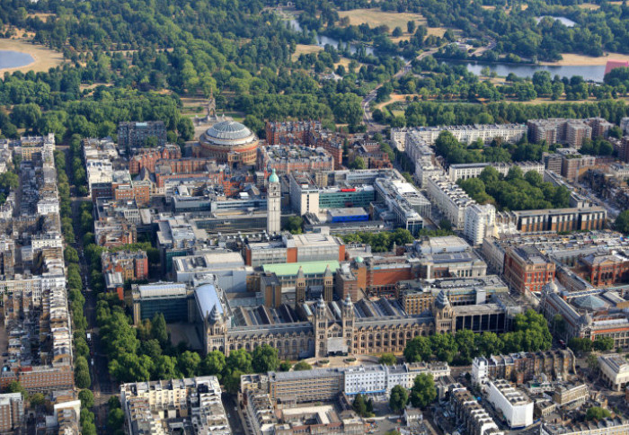 South Kensington campus viewed from the sky