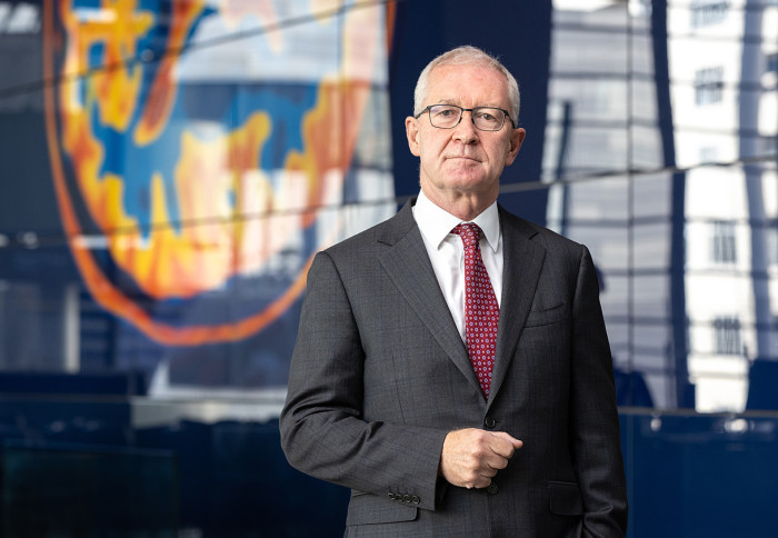 Professor Hugh Brady in Imperial's Main Entrance