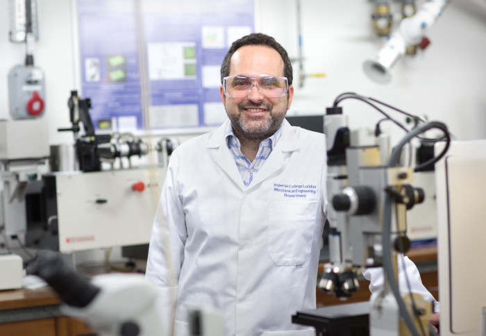 Professor Daniele Dini in his lab