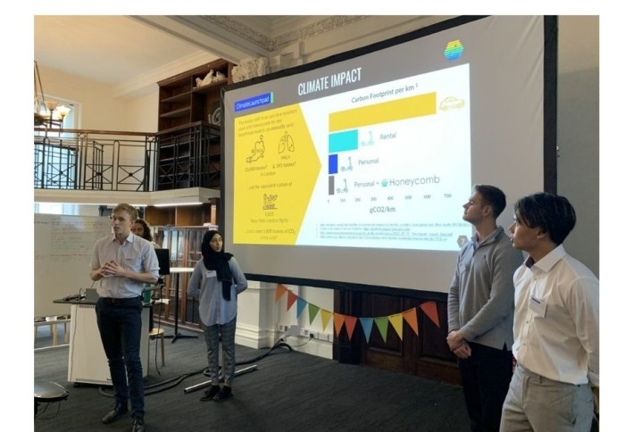 Honeycomb Network presenting to an audience