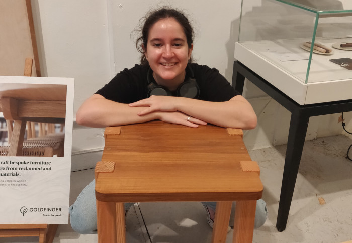 Belen with her side-table