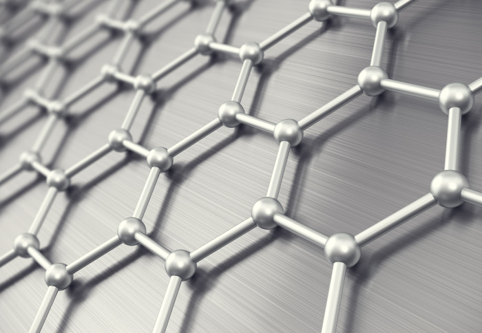 Closeup of atomic structure of graphene