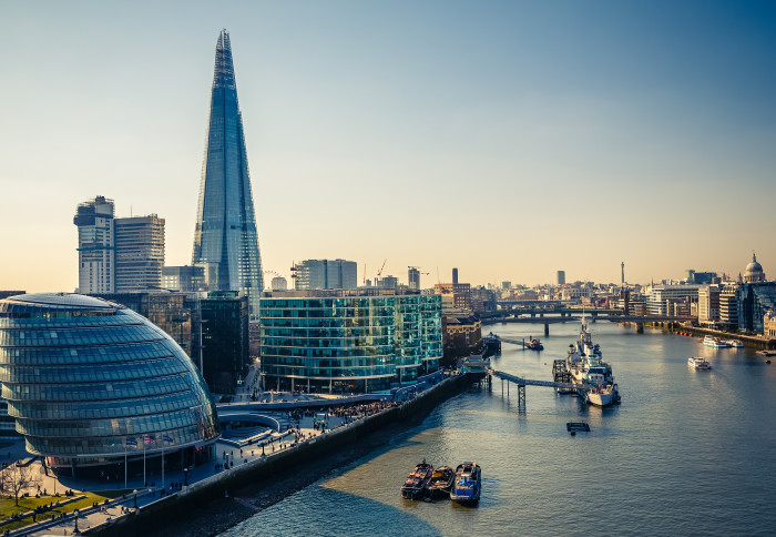 London skyline at sunset