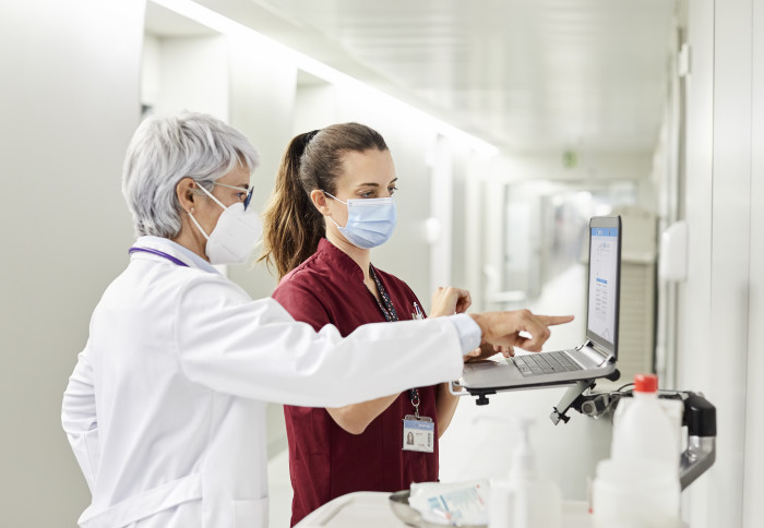 Hospital staff on a ward