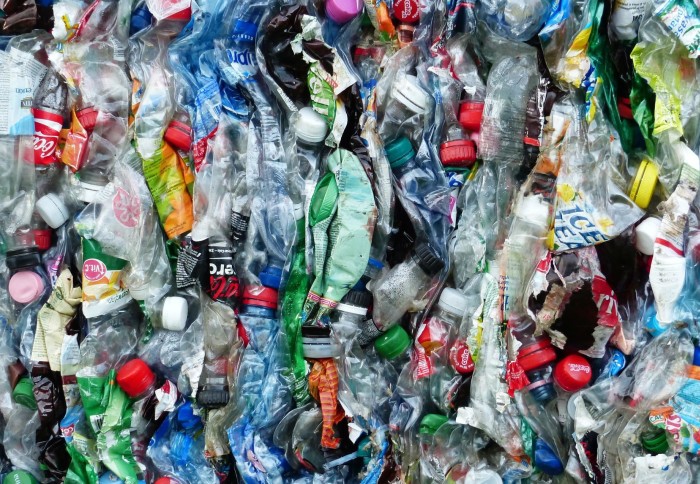 Plastic bottles ready for recycling