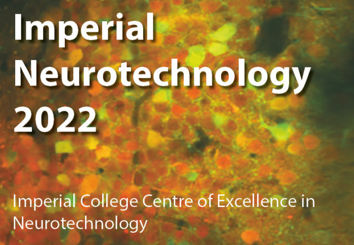 Imperial Neurotechnology research symposium banner showing neurons imaged by Ann Go