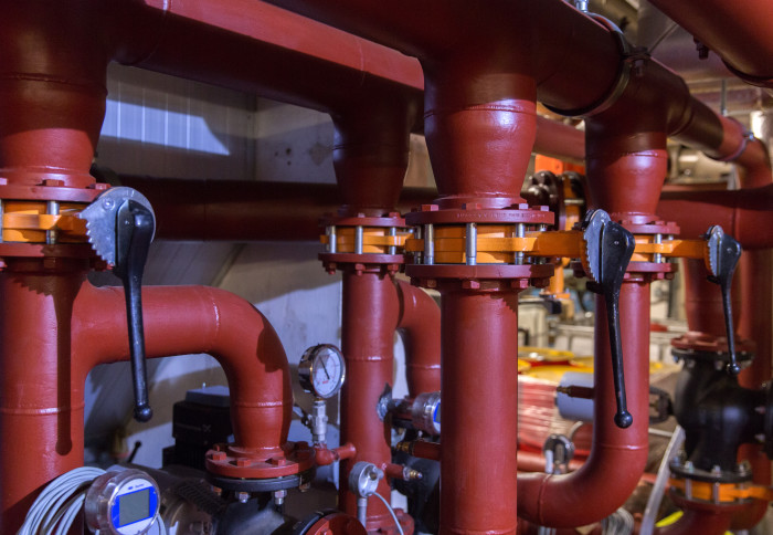 Pipework in the combined heat and power plant