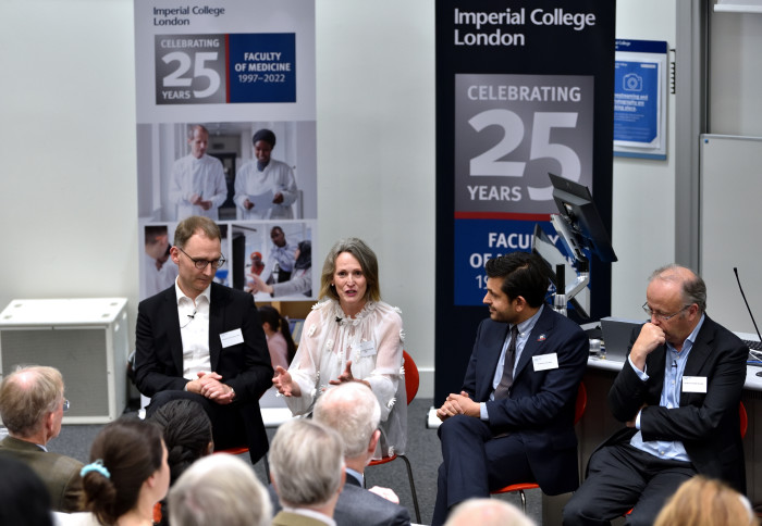 Imperial academics taking part in a panel discussion to celebrate the Faculty of Medicine's 25th anniversary