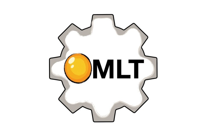 The image pictures the OMLT (Optimisation and Machine Learning Toolkit) logo. Because we pronounce OMLT as omelette, the logo is an egg in a gear-shaped fry pan. The eye of the egg is the O in OMLT.