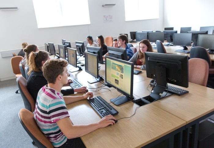 Students at computer