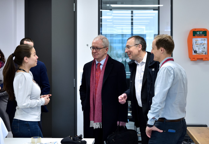 Andy Slaughter MP speaks with Dr. Evgenia Markova, CSO at Eden Bio, a biotech company based at Scale Space