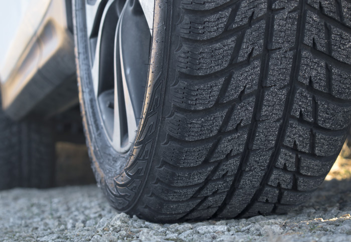 Close up photo of a car tyre