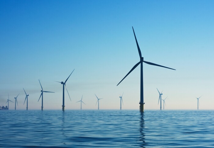 The Rampion offshore windfarm in the United Kingdom.