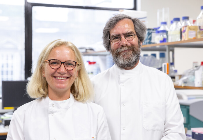 Eric Alton and Uta Griesenbach in a lab