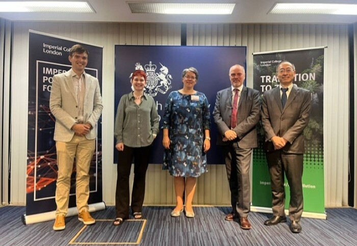 James Hooper, Professor Mary Ryan, Margaret Tongue, Professor Tim Green and Eisaku Ito attending the Sustainable Decarbonisation event at the UK Embassy in Japan.