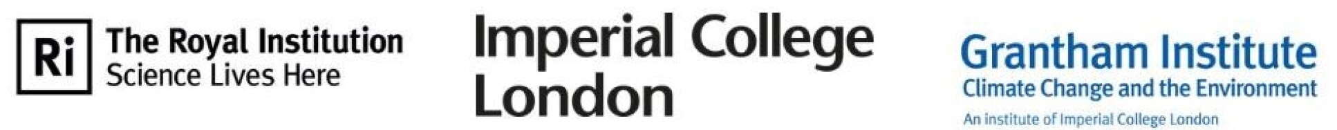 Logos: Royal Institution, Imperial College London, Grantham Institute