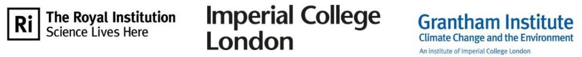 Logos: Royal Institution, Imperial College London, Grantham Institute