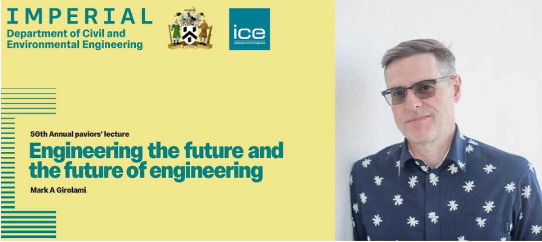 Headshot of Mark Girolami with event title and date