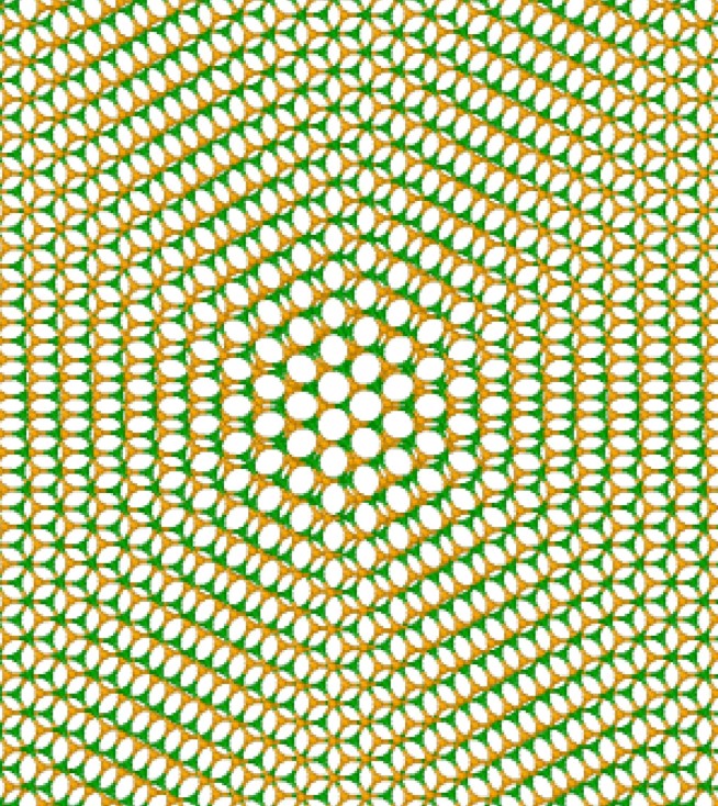 An image showing the beautiful moiré pattern emerges between the layers