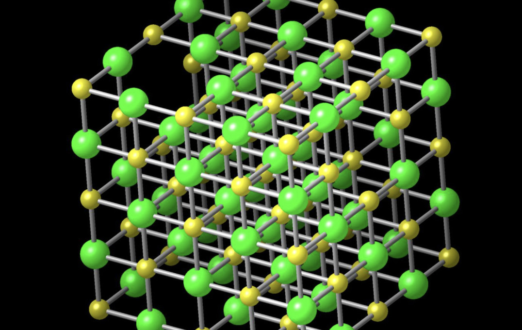 An image of a virtual crystal structure generated using Crystalmaker