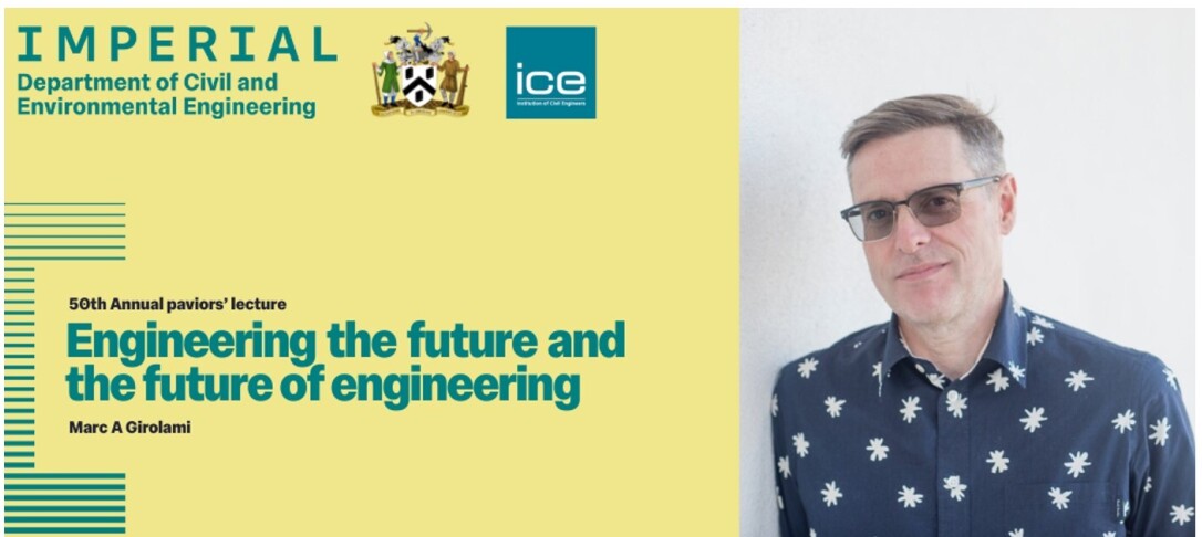 Headshot of Mark Girolami with event title and date