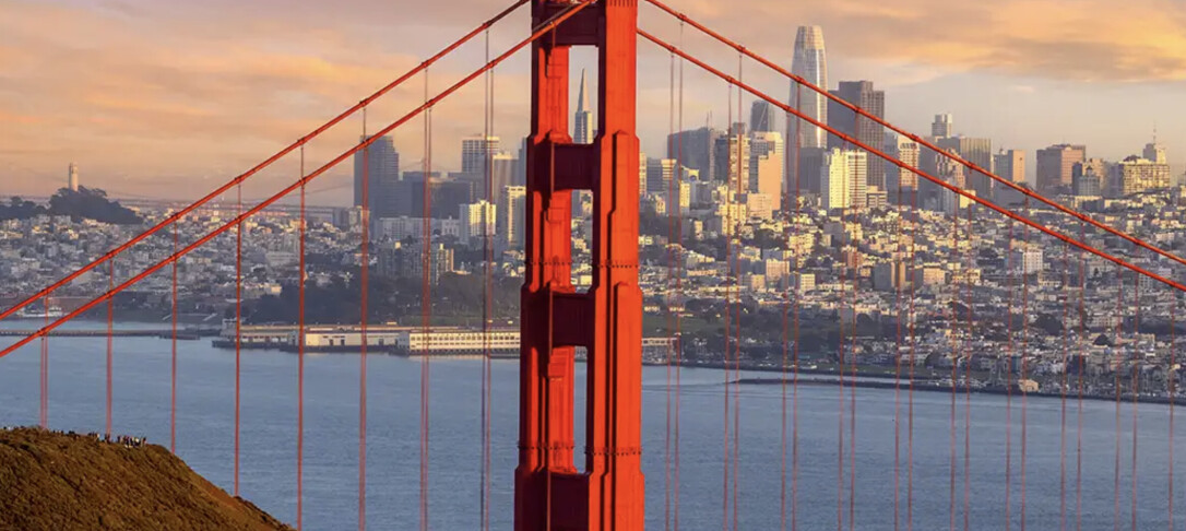 Golden Gate Bridge with San Francisco behind it