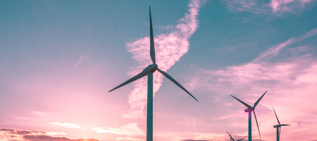 Wind turbines on hill