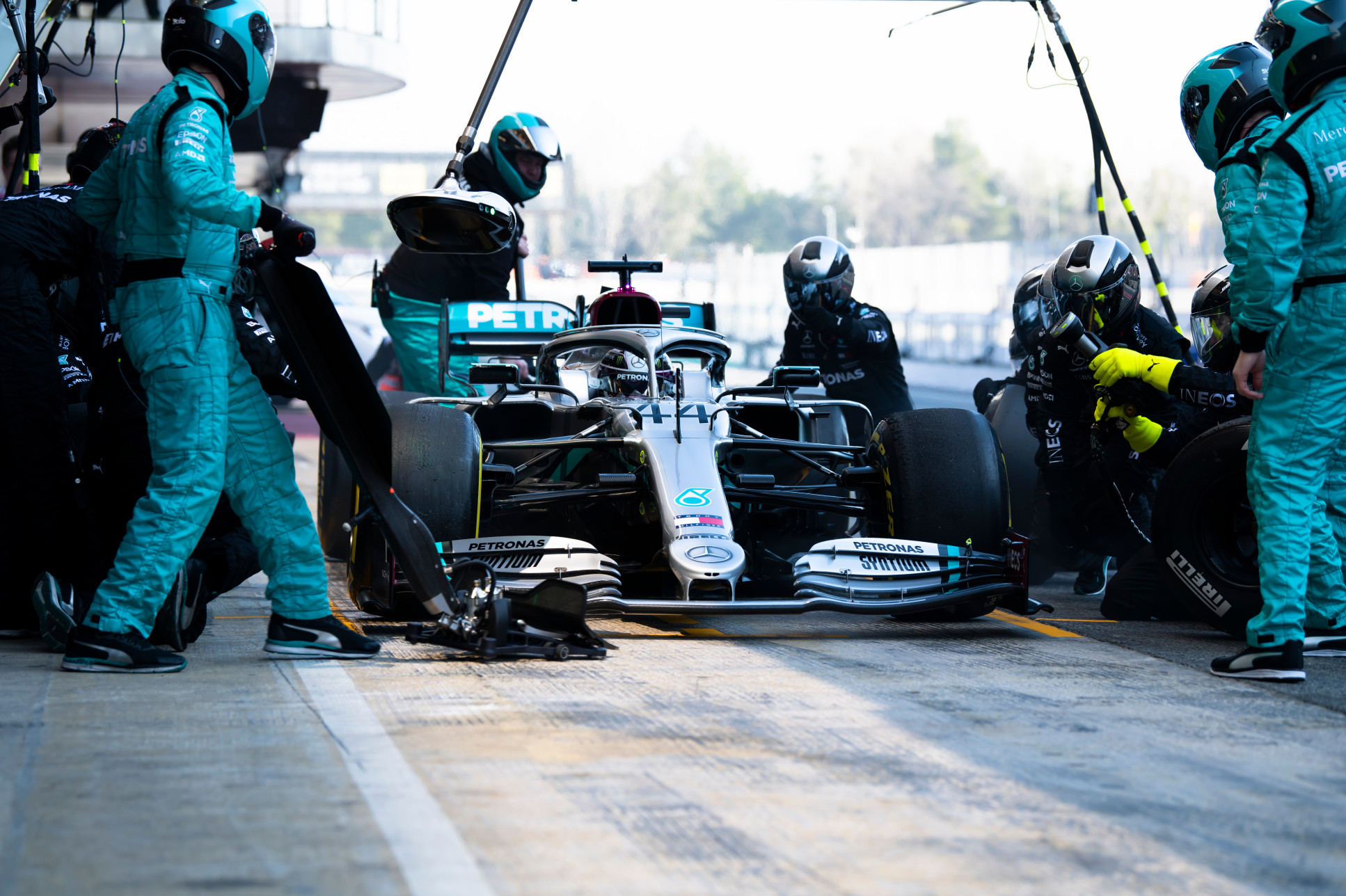 Lewis Hamilton at the Circuit de Barcelona-Catalunya, Spain