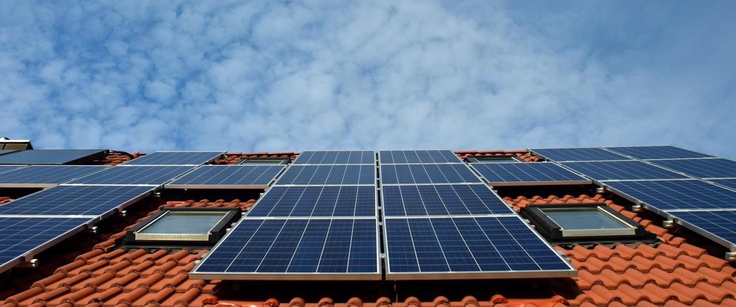 Solar panels on roof