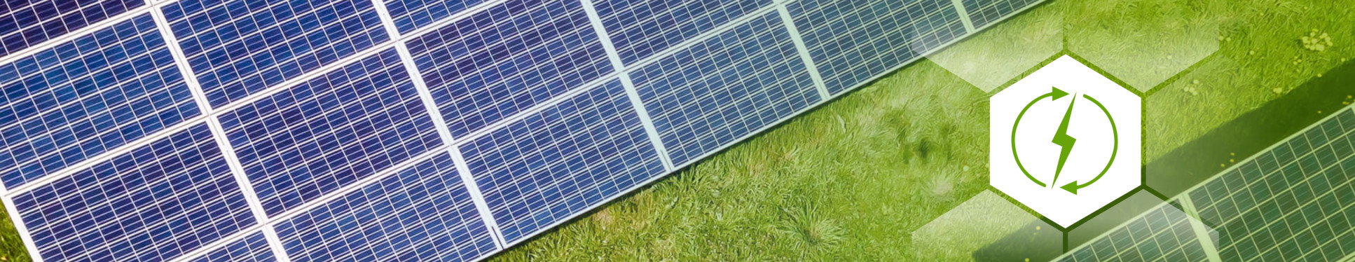 Solar panels on grass