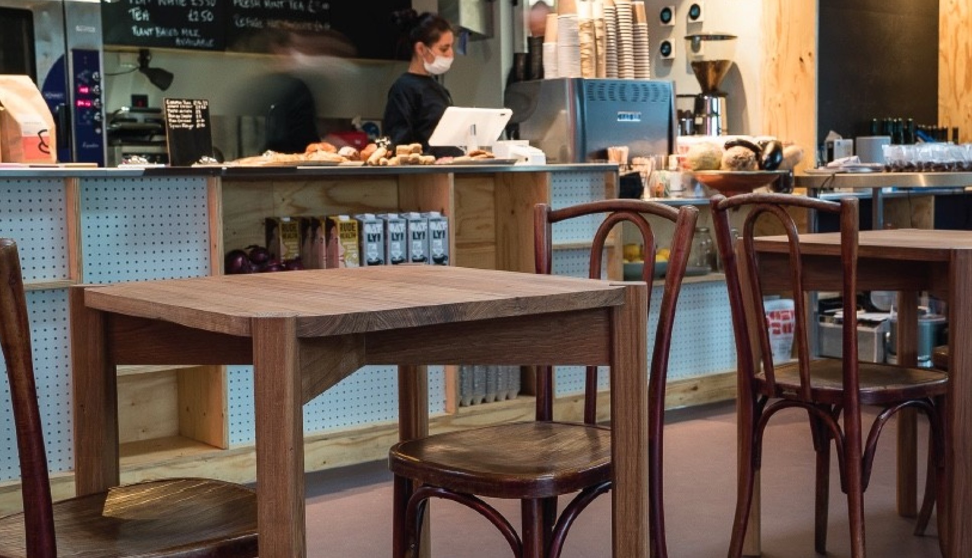 Tables at Fat Macy's cafe