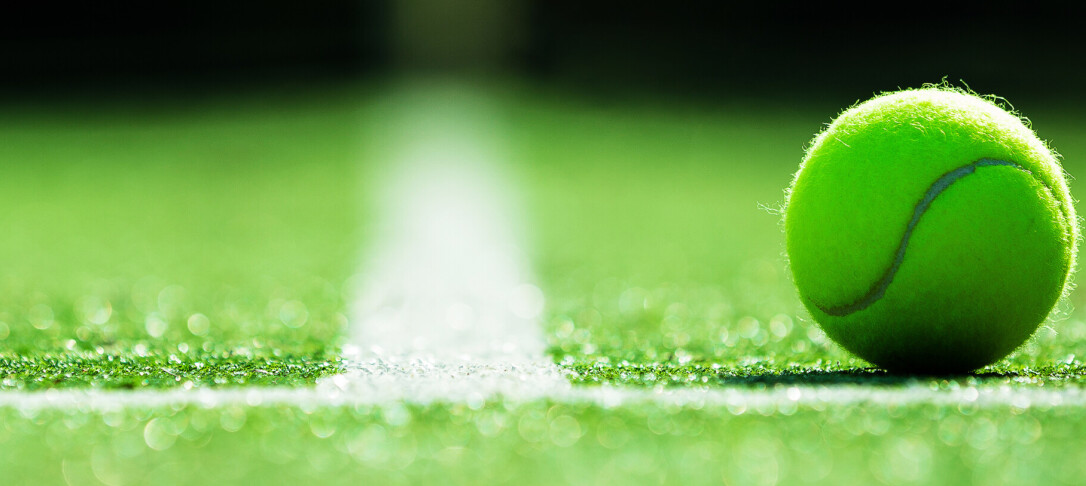 Tennis ball on court