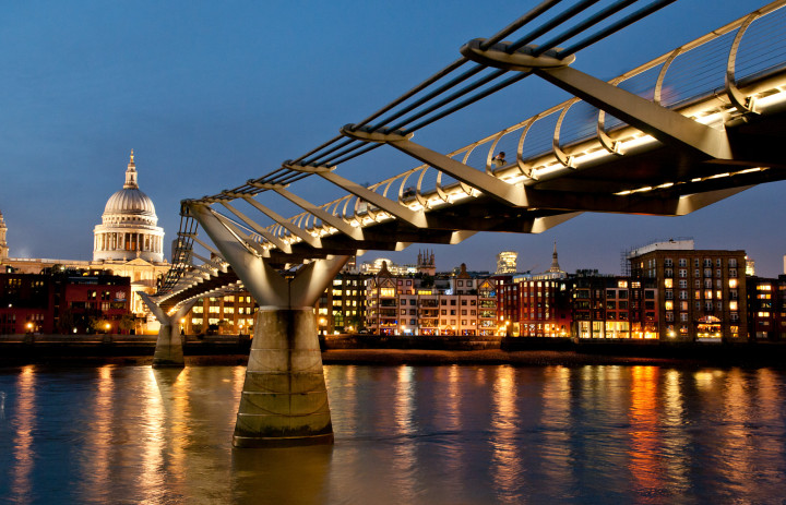 London bridge with St Pauls Cathedral in the distance