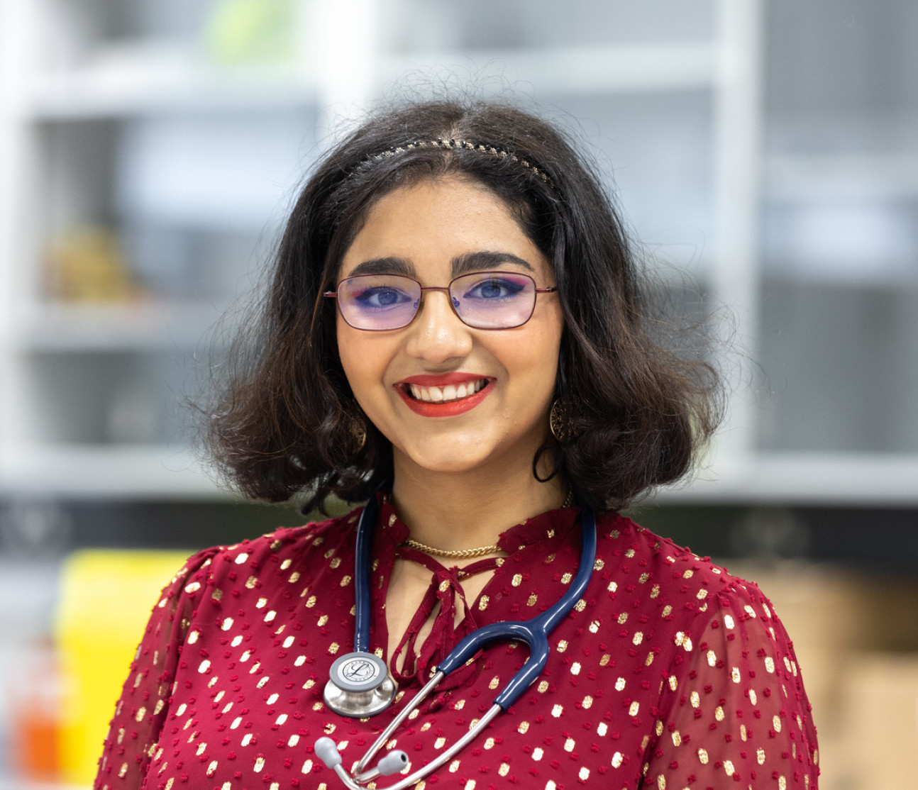 Yasmin Baker with a stethoscope