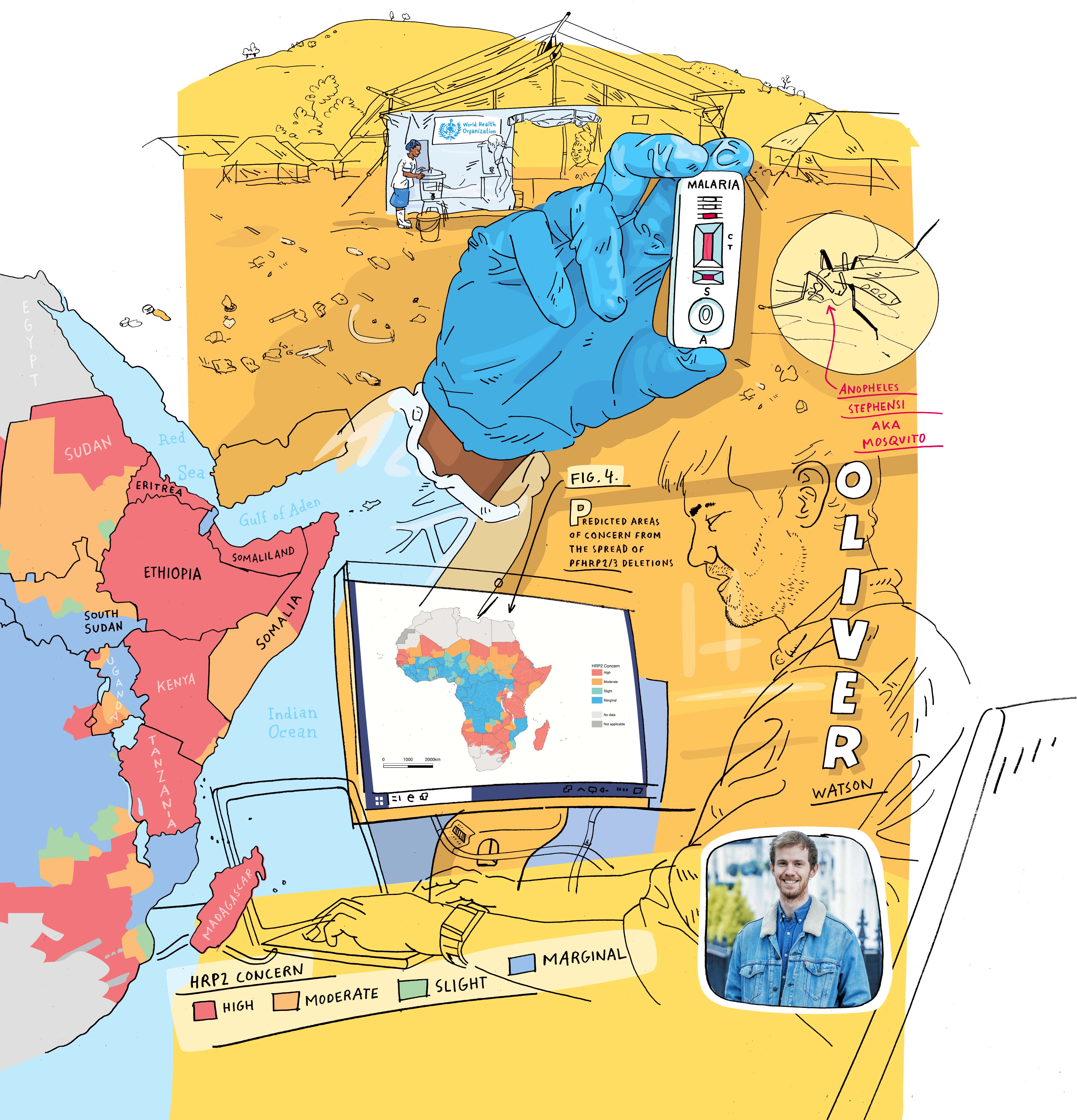 Illustration of a map of Africa 