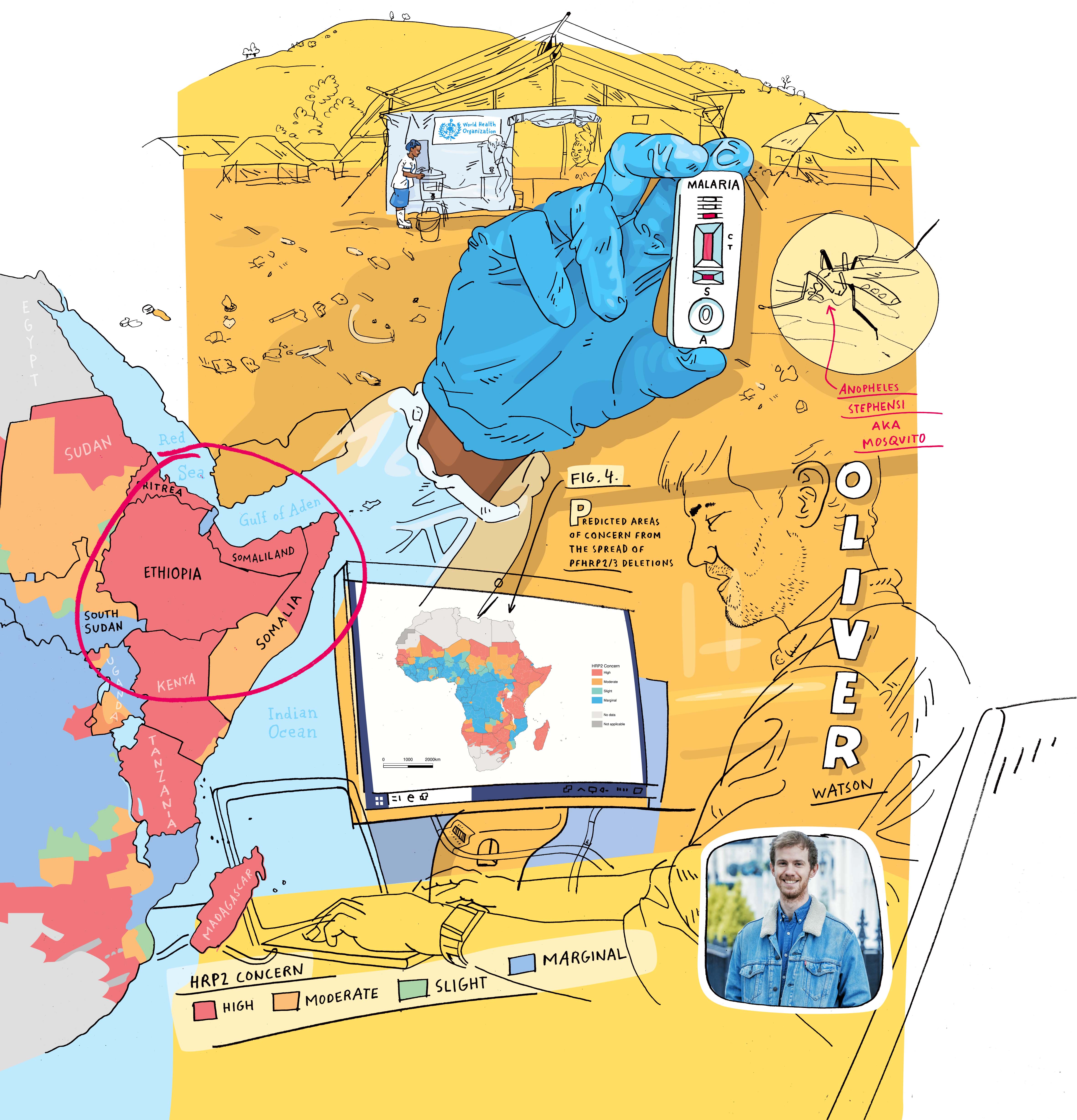 Illustration of a map of Africa 