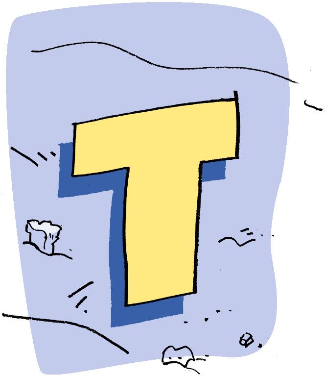 Illustrated letter T