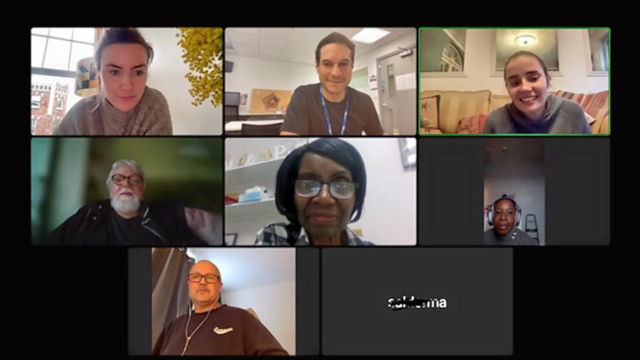 Faces on a zoom screen