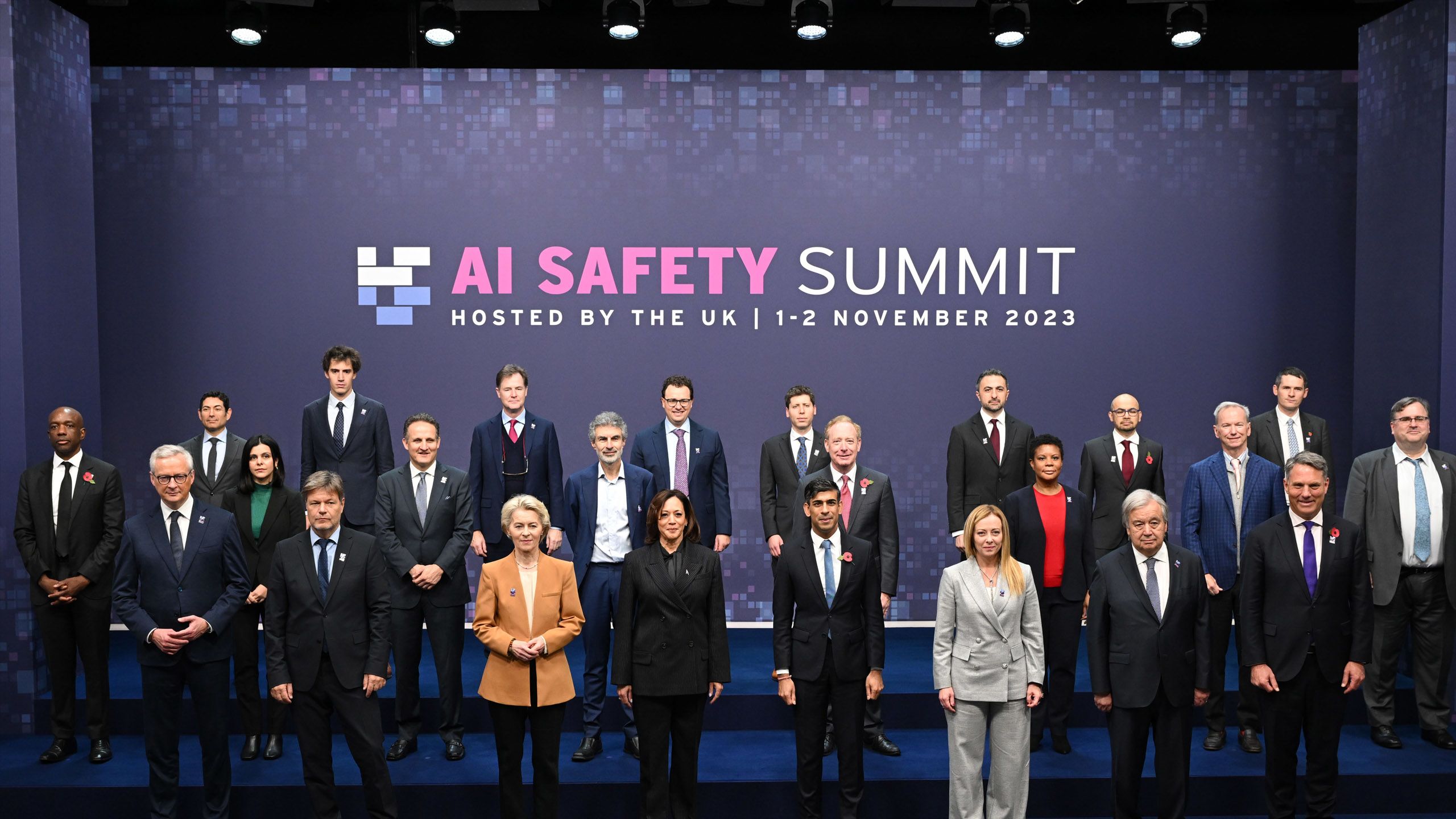Leaders at the AI Safety Summit in 2023. 