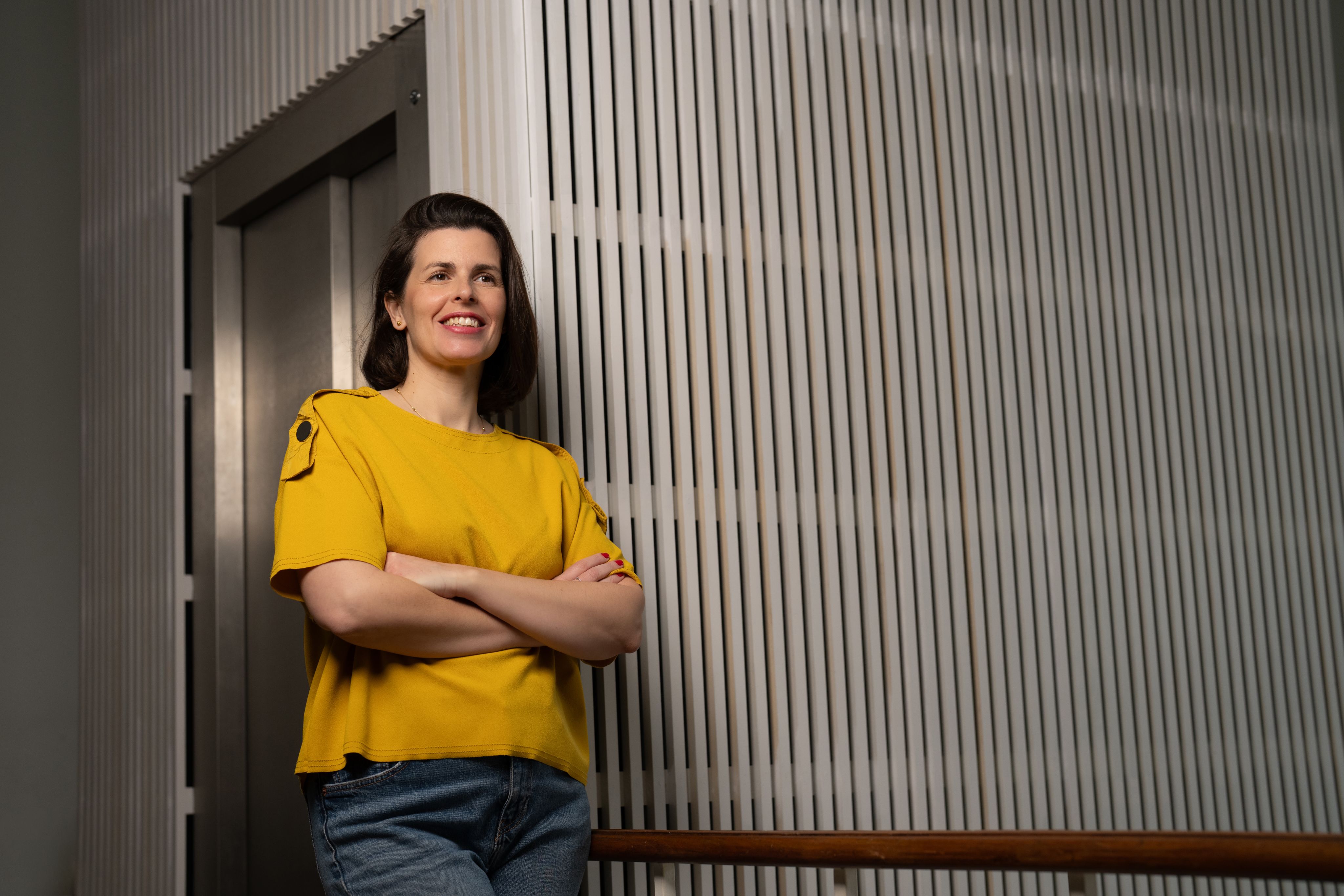 Joana Moscoso wearing a yellow top