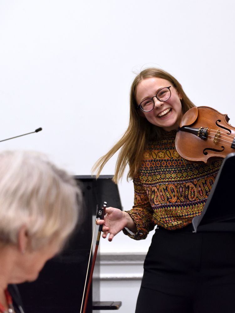 Violinist performing