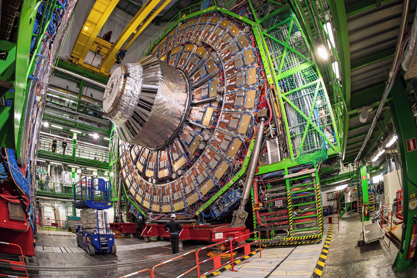 The cavern that contains the CMS experiment in CERN.